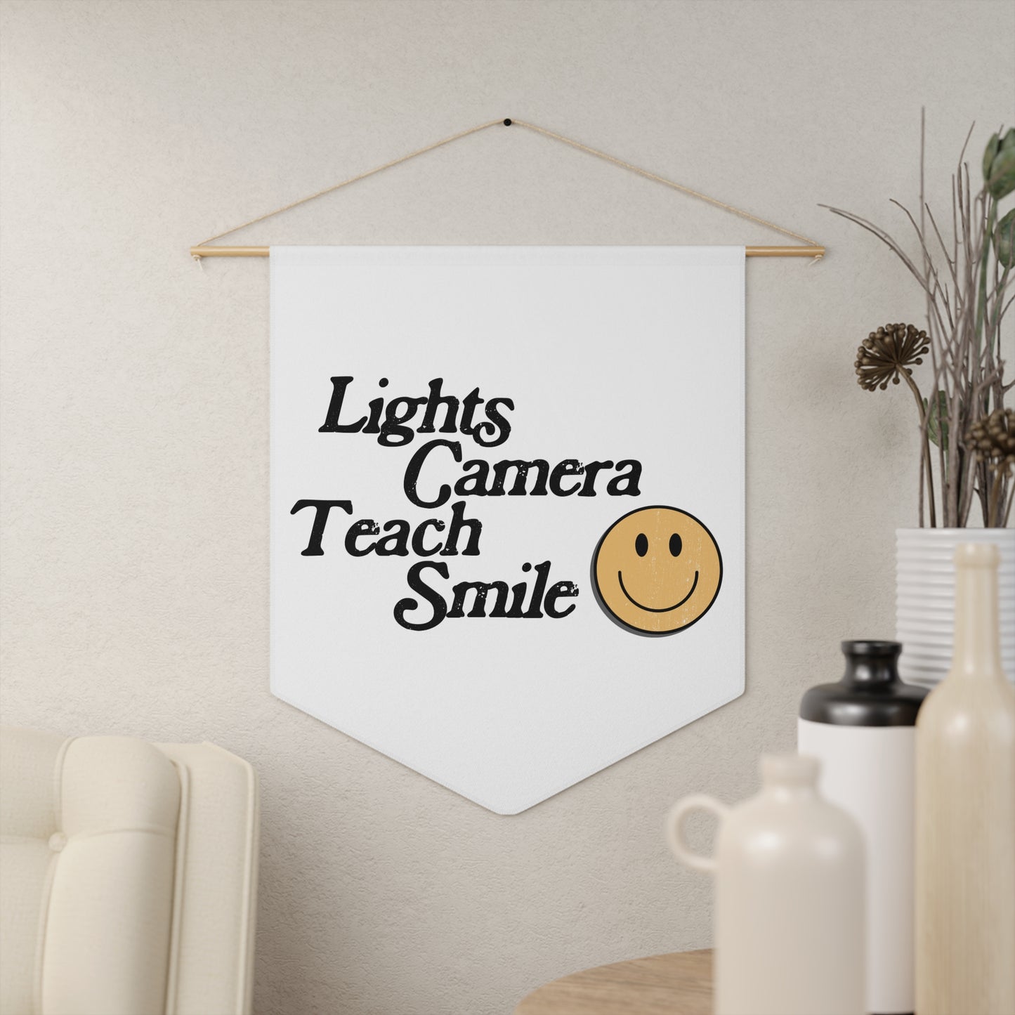 Ligts Camera Teach Smile Classroom Pennant