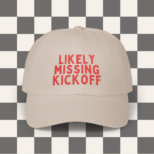 Likely Missing Kickoff Dad Hat | Embroidered Hat, Game Day Hat, Cute Game Day, Game Day Outfit, Tailgate Outfit, Funny Football