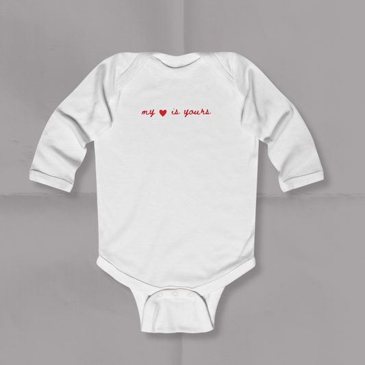 My Heart Is Yours Baby Valentine Onesie