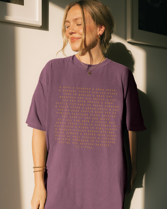 Taylor's Tumblr Post About Fall Shirt