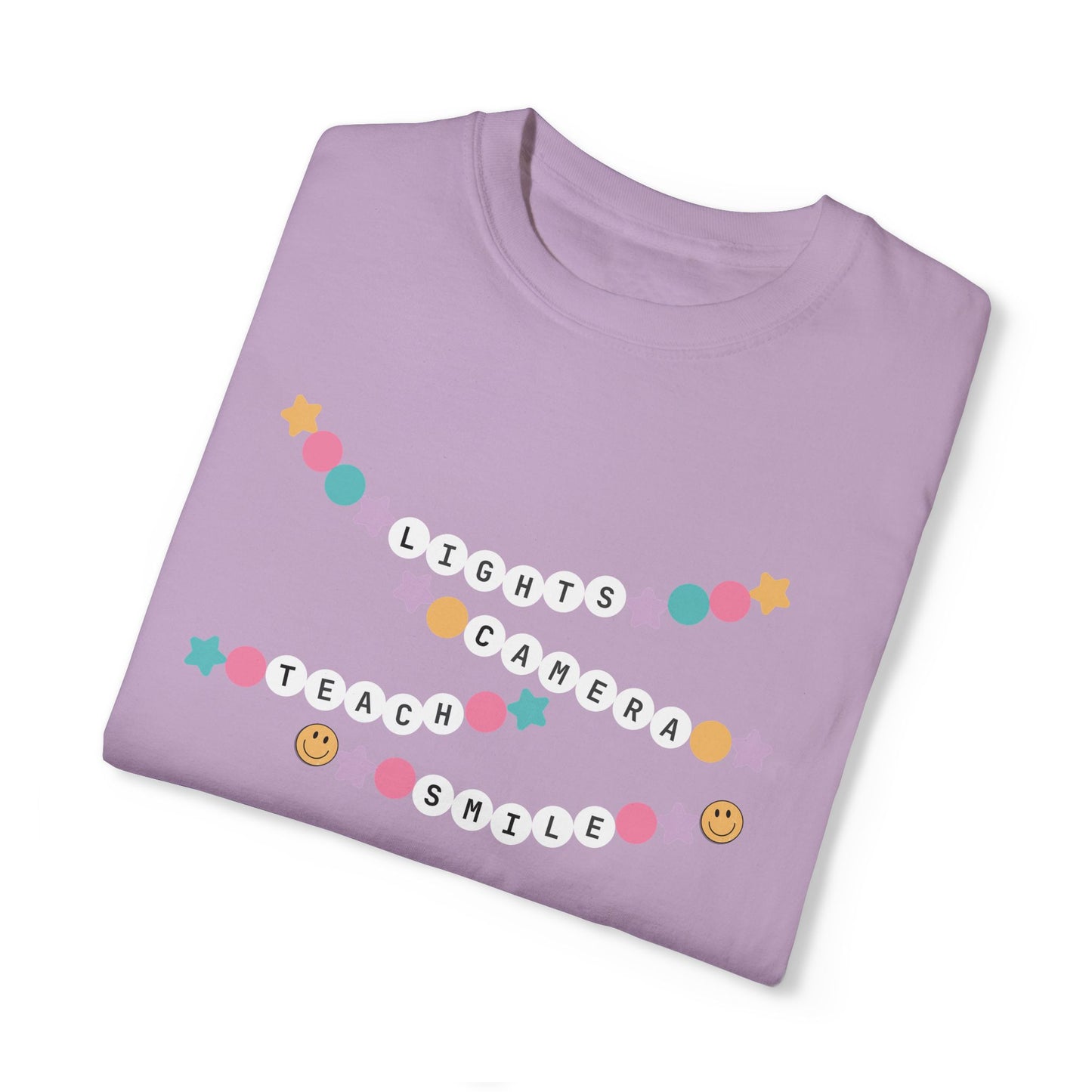 Lights Camera Teach Smile Friendship Bracelet Tee