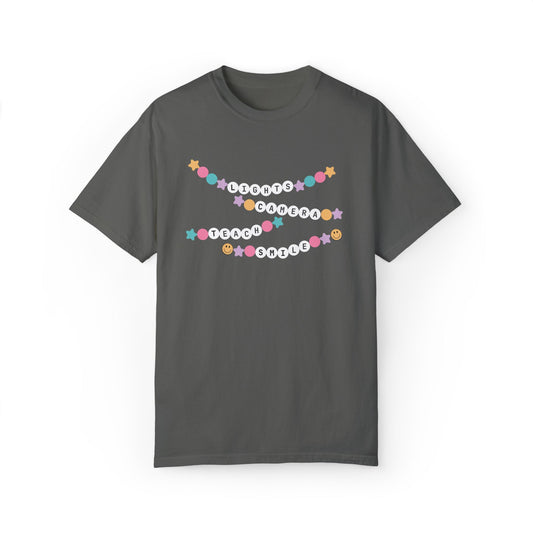 Lights Camera Teach Smile Friendship Bracelet Tee