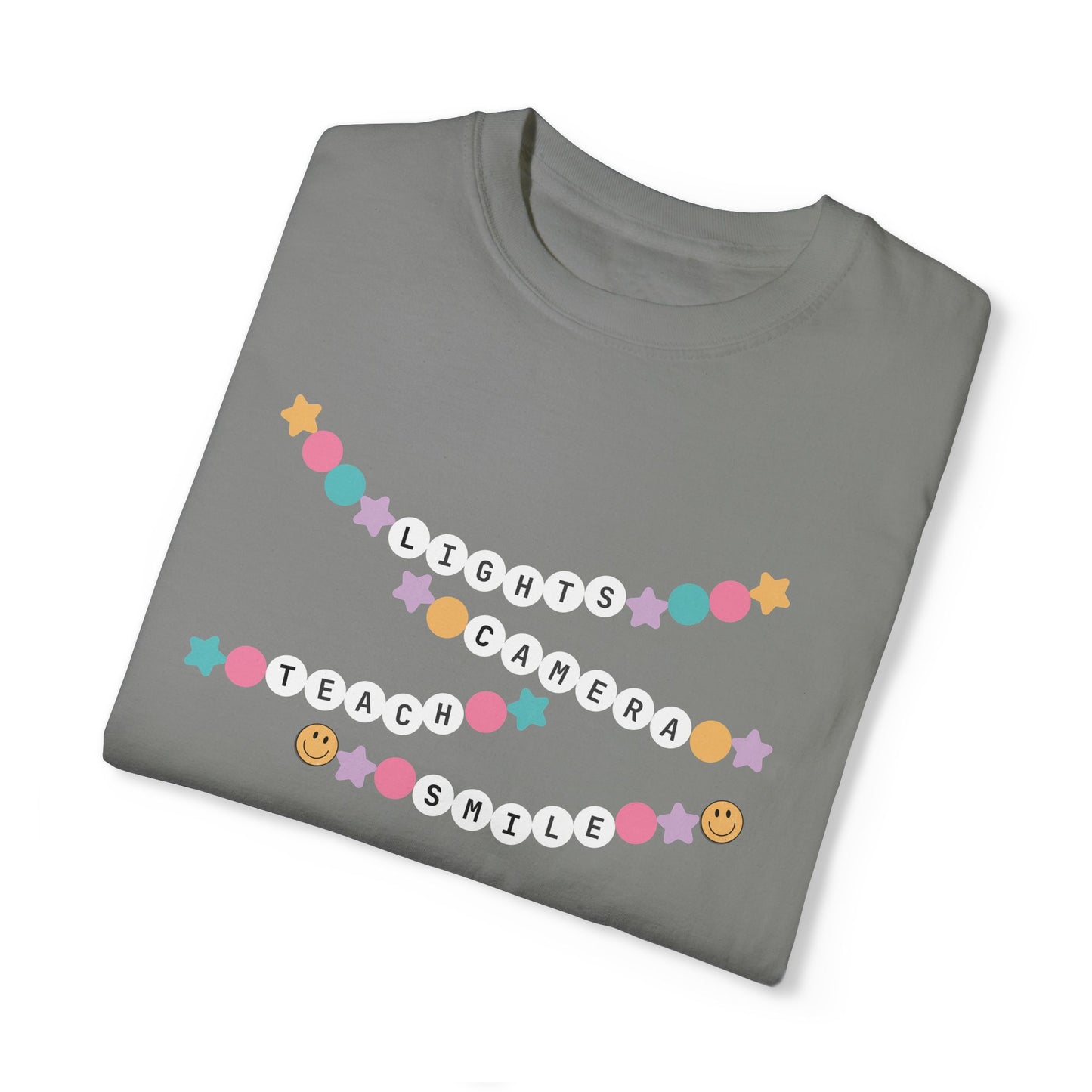 Lights Camera Teach Smile Friendship Bracelet Tee