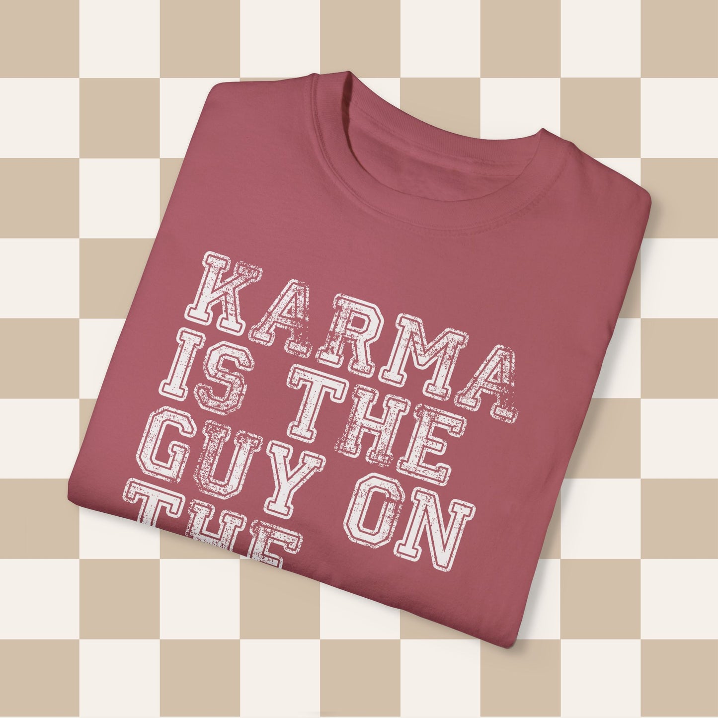 Karma Is The Guy On The Chiefs Distressed Tee