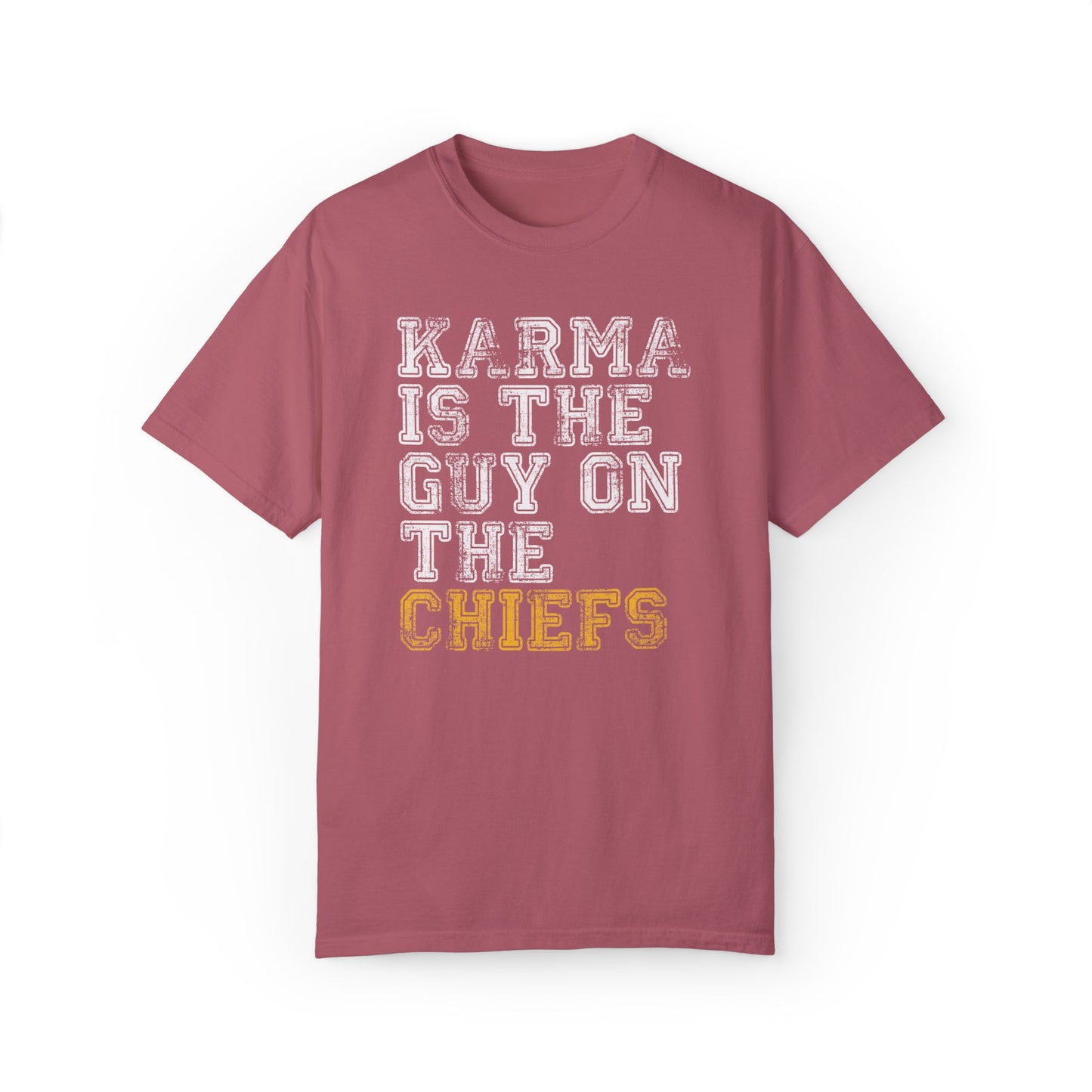 Karma Is The Guy On The Chiefs Distressed Tee