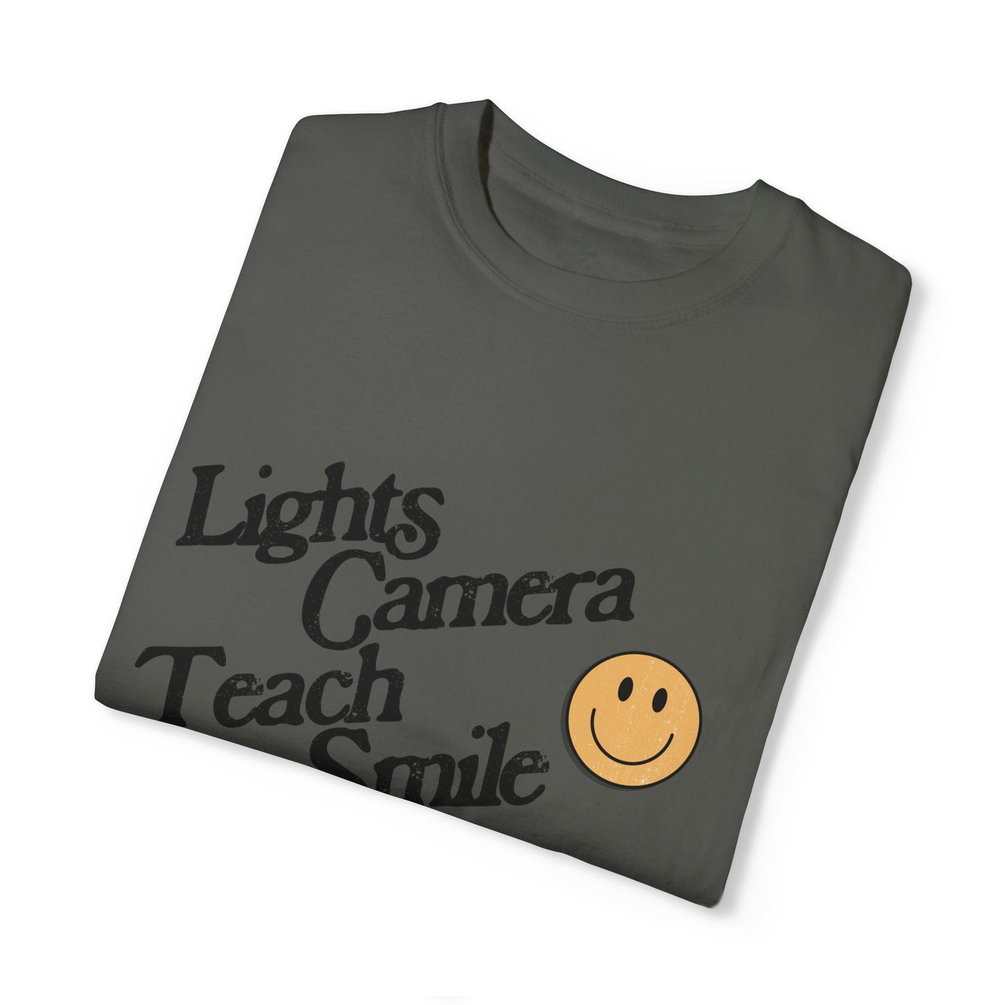 Lights Camera Teach Smile Tee