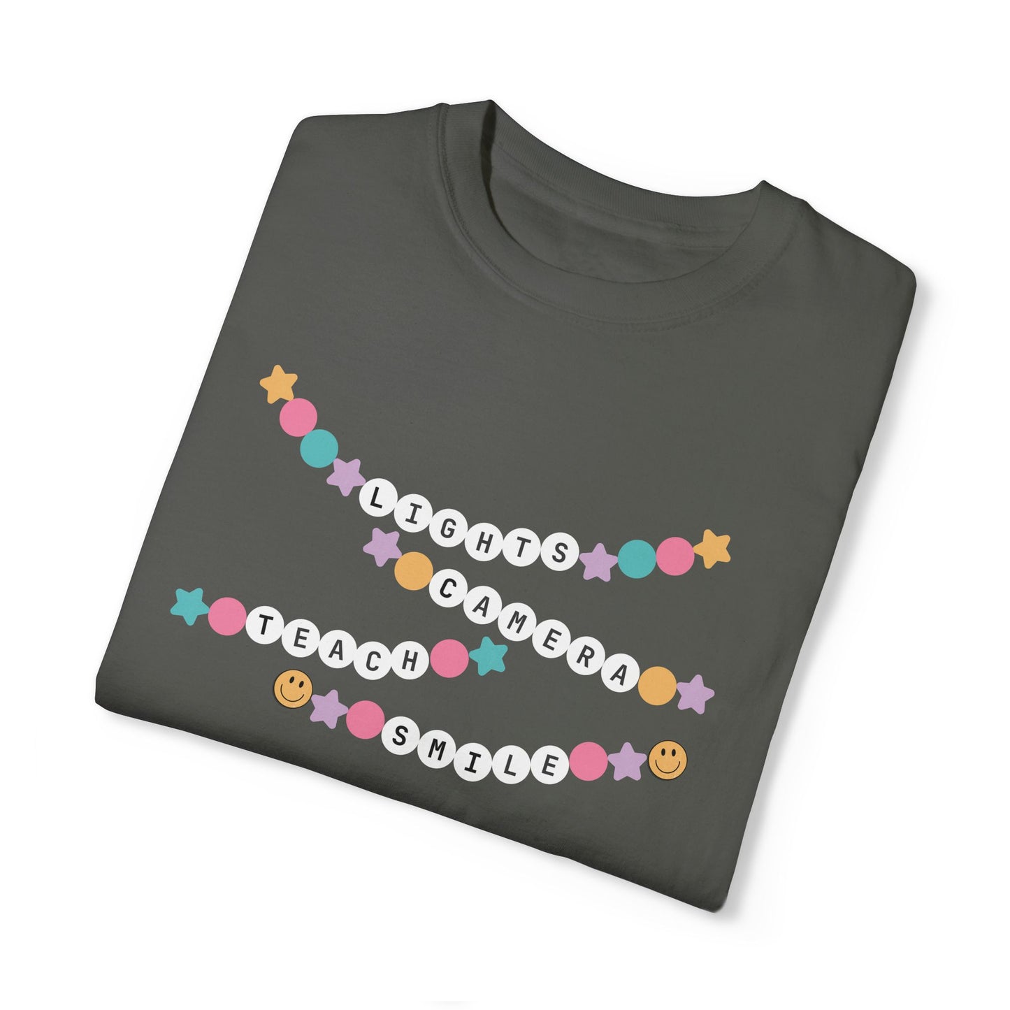 Lights Camera Teach Smile Friendship Bracelet Tee