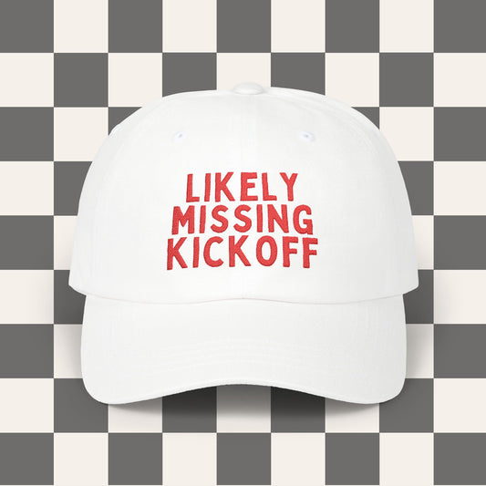 Likely Missing Kickoff Dad Hat | Embroidered Hat, Game Day Hat, Cute Game Day, Game Day Outfit, Tailgate Outfit, Funny Football