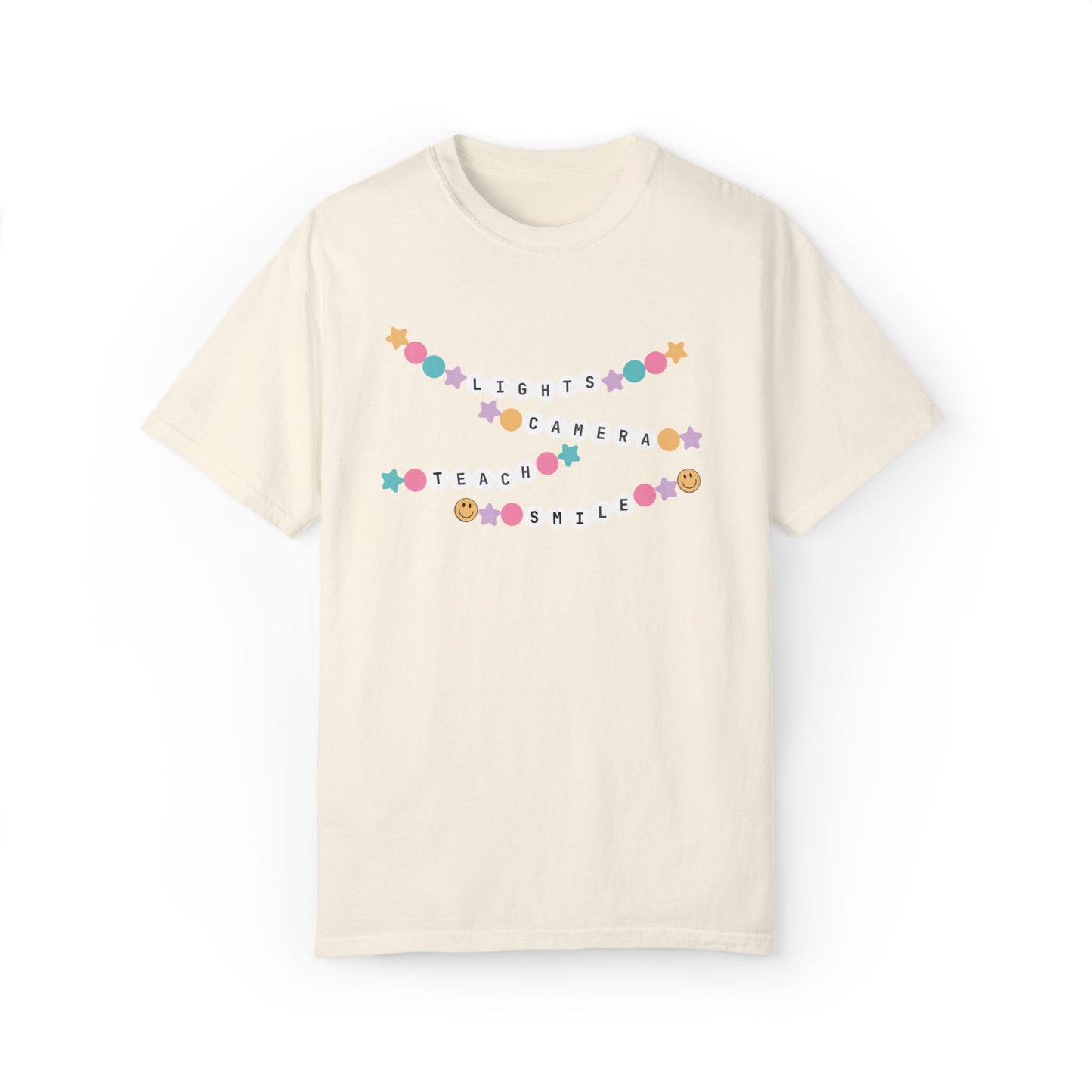 Lights Camera Teach Smile Friendship Bracelet Tee