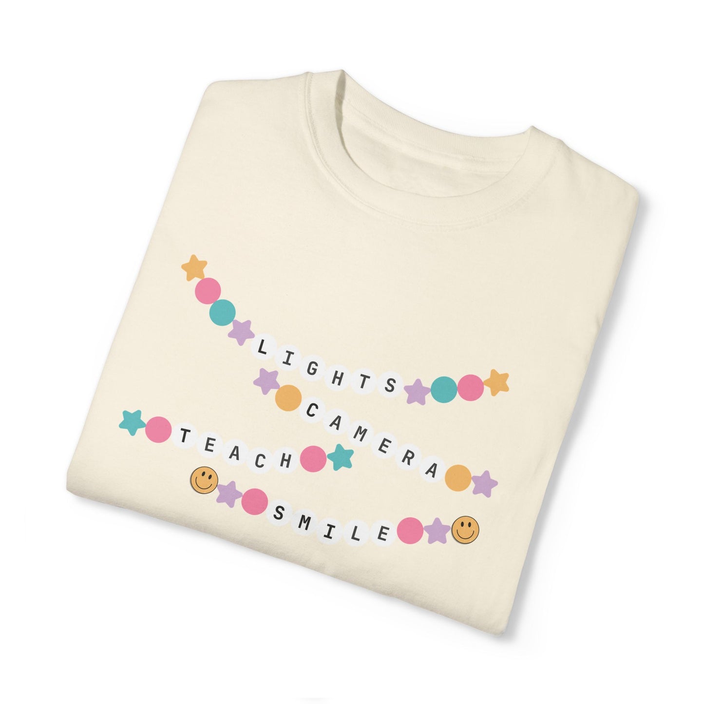 Lights Camera Teach Smile Friendship Bracelet Tee