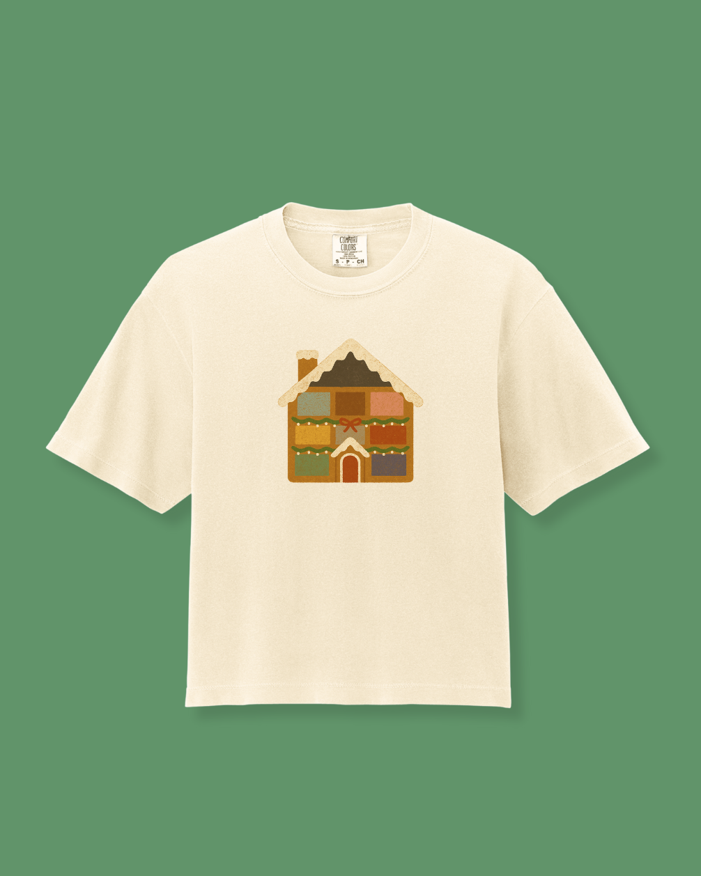 Lover Gingerbread House Cropped Tee